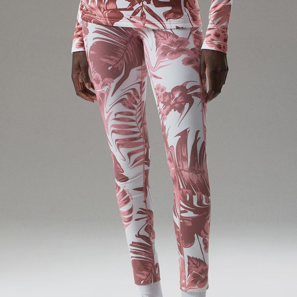 J. Lindeberg Zena Hibiscus Pink Print Leggings Ladies Medium NWT